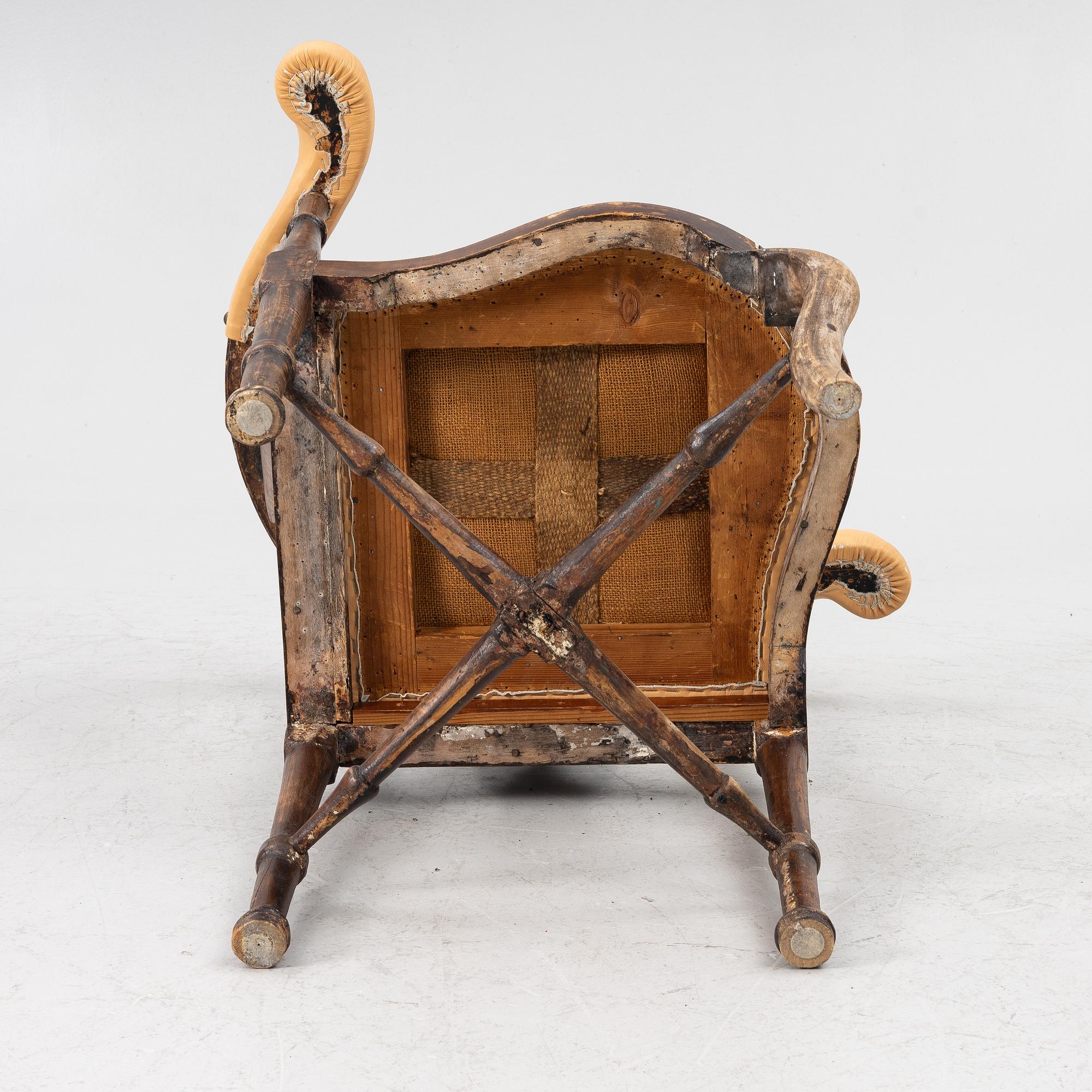 Powder chair, 18th century,.