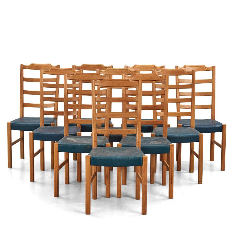Axel Larsson, a set of 6+4 'Thule' chairs, Svenska Möbelfabrikerna Bodafors for PUB, Sweden, 1937.