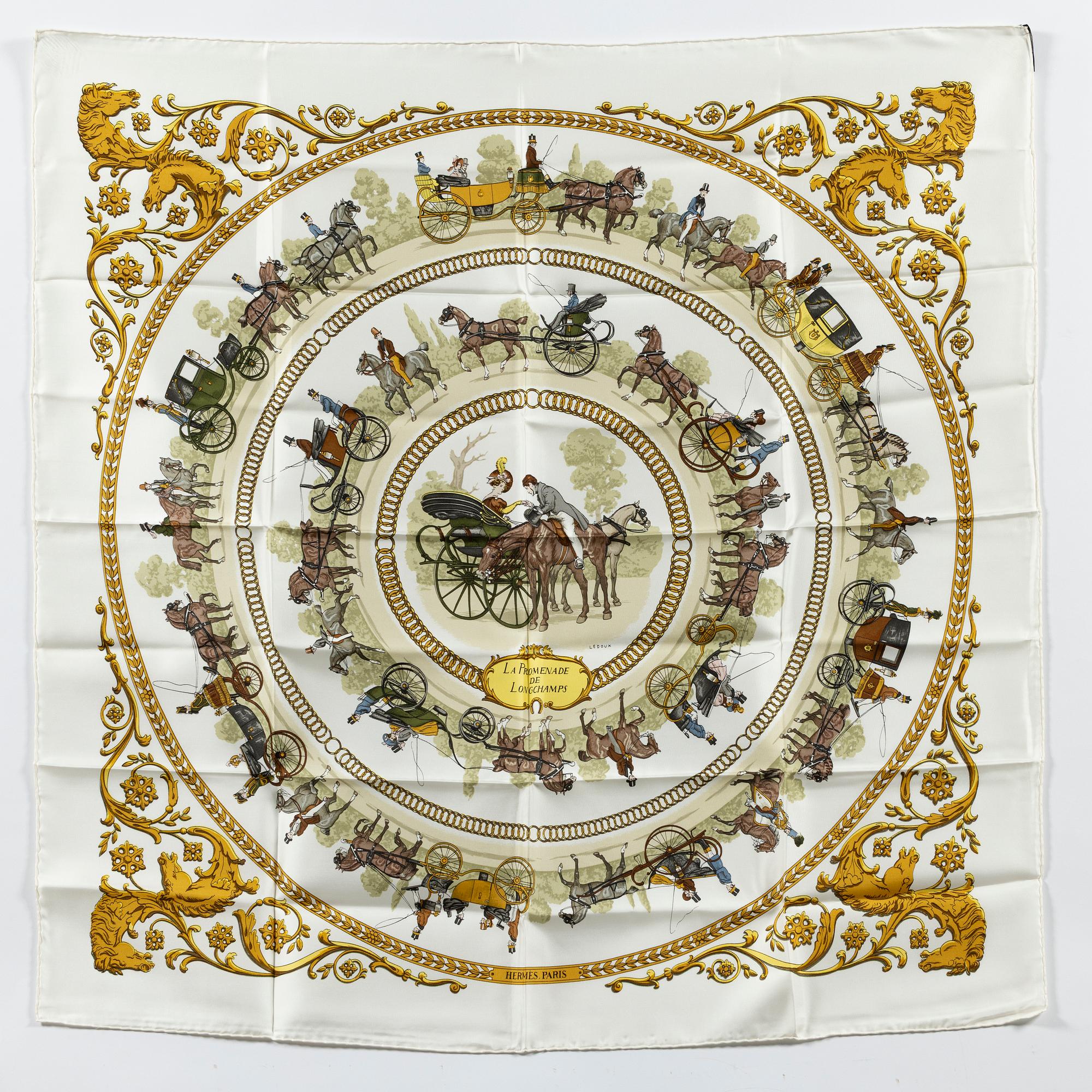 Hermès, scarf, "La Promenade de Longchamps".