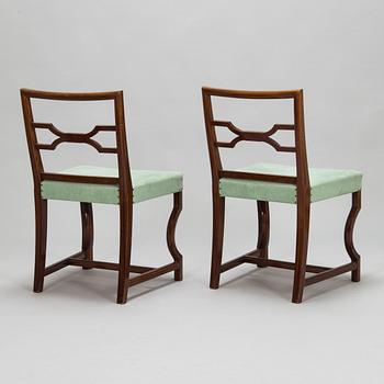 Birger Hahl, golvlampa och stolar, ett par, Finland 1920-30-tal.