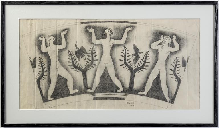 OSKAR DAHL, drawing, signed and dated 1937.