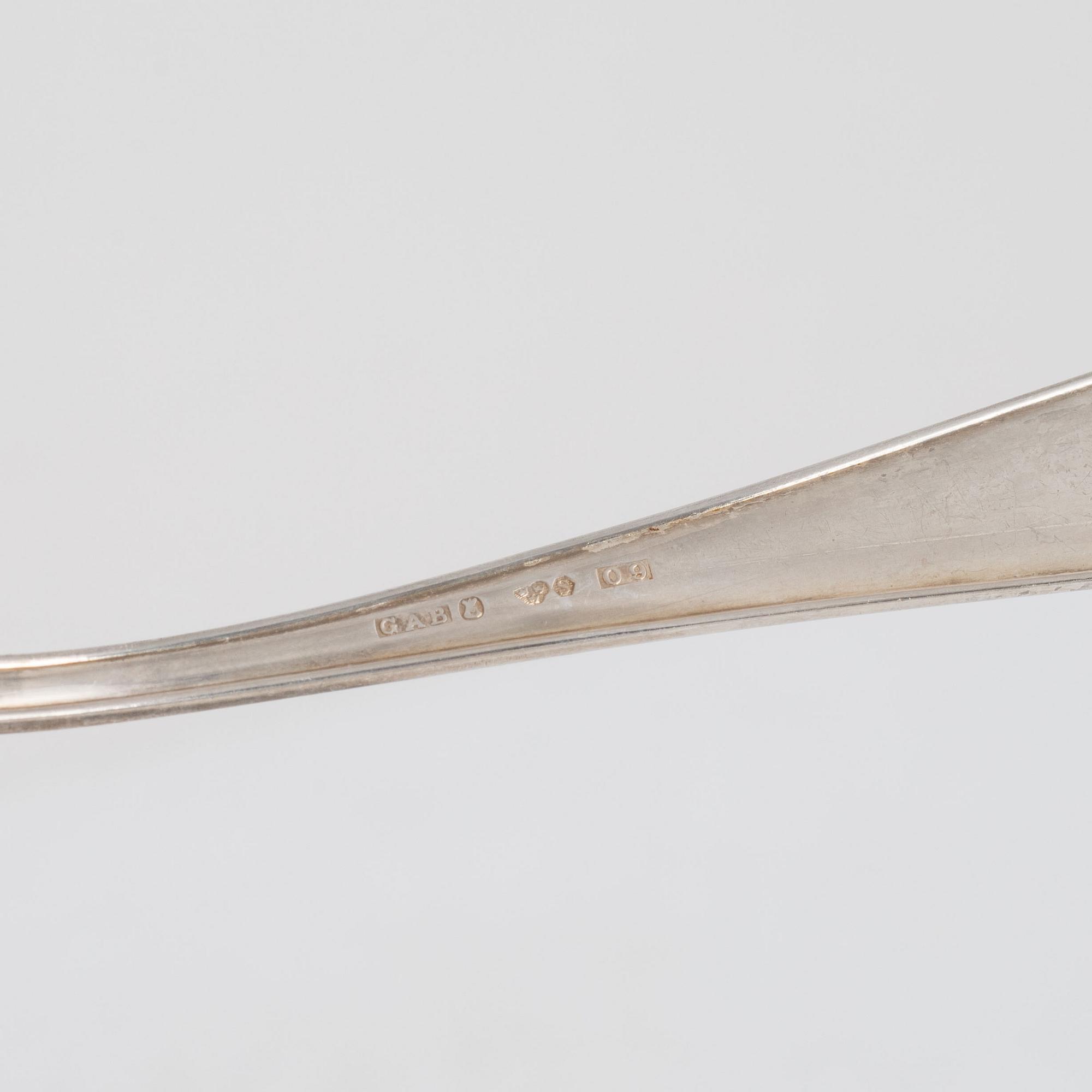 Jacob Ängman, bestickuppsättning, 18 delar, silver, modell "Vasa", GAB, Stockholm 1961-64.