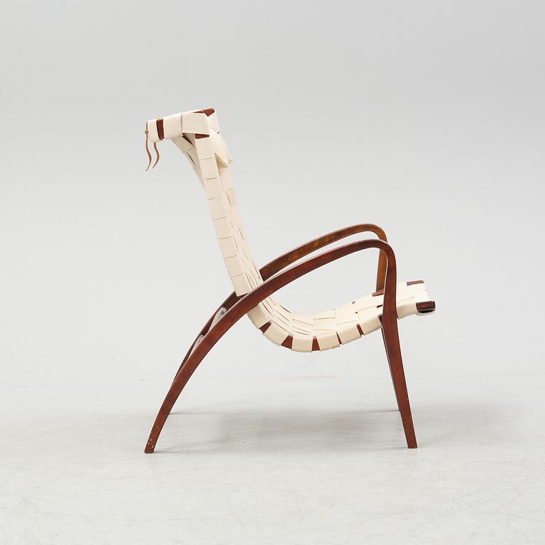 Bruno Mathsson, fåtölj, "Gräshoppan", Mathsson International, Värnamo, 1992.