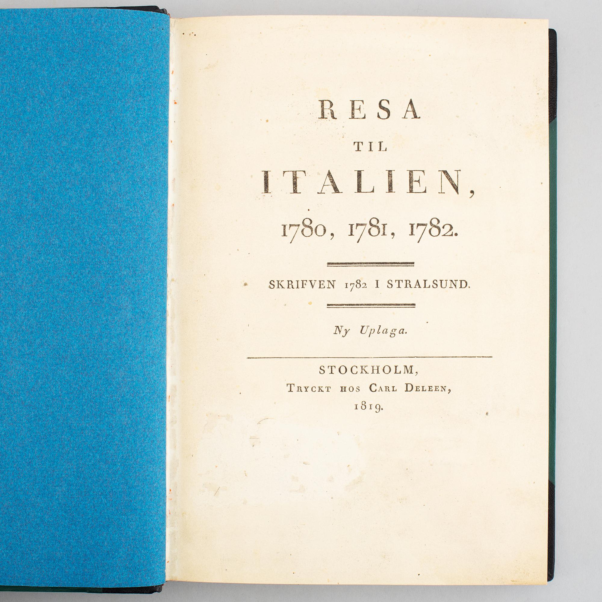 ”Journey to Italy”, with 38 hand-coloured plates.