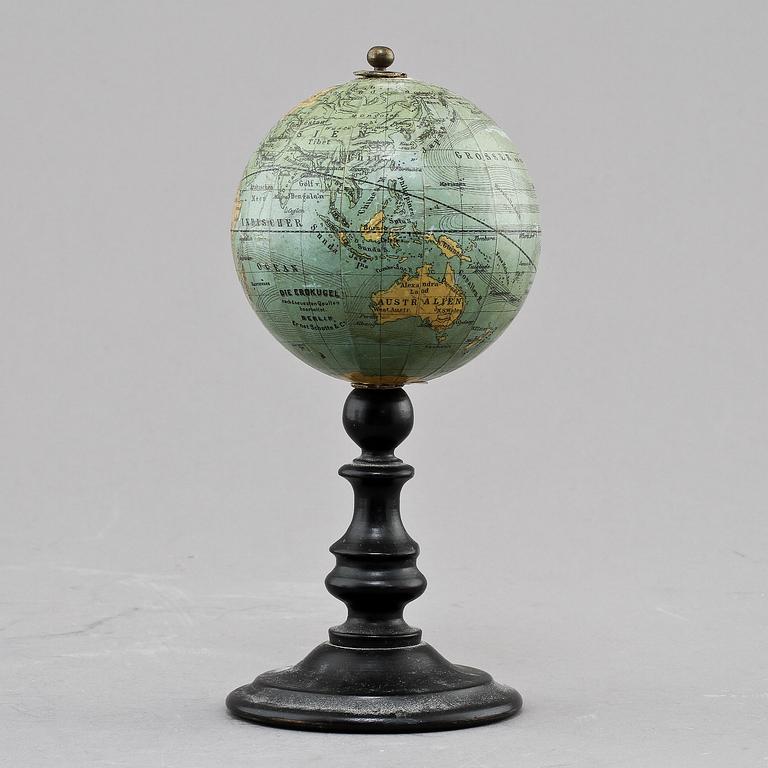 MINIATYRJORDGLOB, "Die Erdkugel", Ernst Schotte & Co, Berlin, 1900-tal.