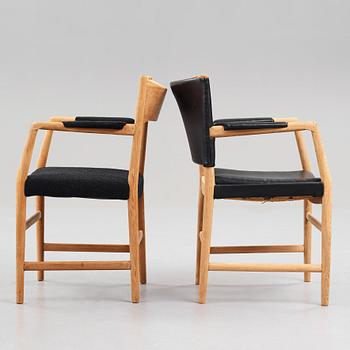 HANS J WEGNER, 2 chairs, "2 B", Plan Møbler, Denmark.