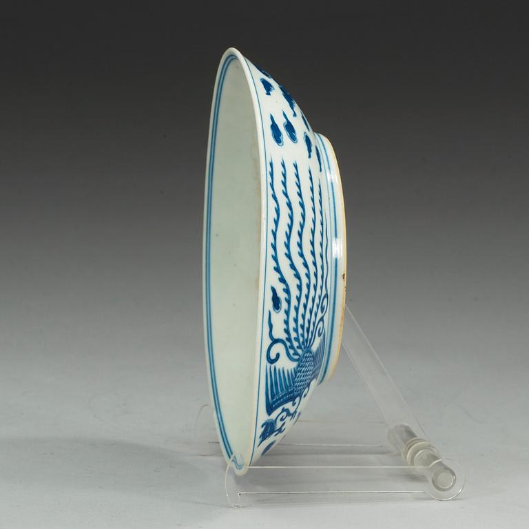 A Republic blue and white dish, with Daoguang's seal mark.