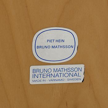 PIET HEIN & BRUNO MATHSSON, a curly birch veneered 'Superellips' table from Mathsson International.