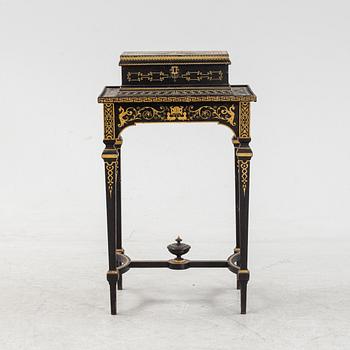 Bord med skrin, Ersbach und Hausness Blechwarenfabrik, Dresden, 1880-tal.