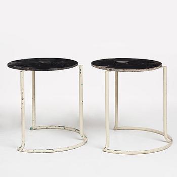 Alvar Aalto, a pair of entrance hall stools for the Paimio Sanatorium, executed by Aug. Louhen Rautasänkytehdas ja Valimo Oy, ca 1932.