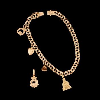 BERLOCKARMBAND, 18k guld, Boliden, Stockholm 1952. Total vikt ca 12,5 gram.