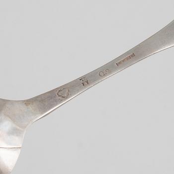 Swedish silver spoons, 7 pieces 18th century and one 19th century.