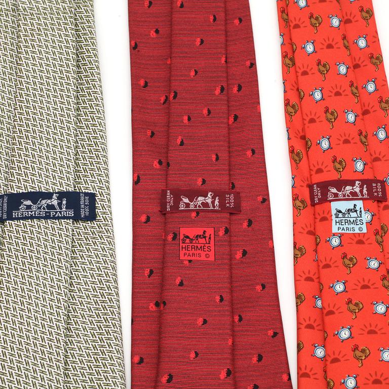 HERMÈS, three silk ties.