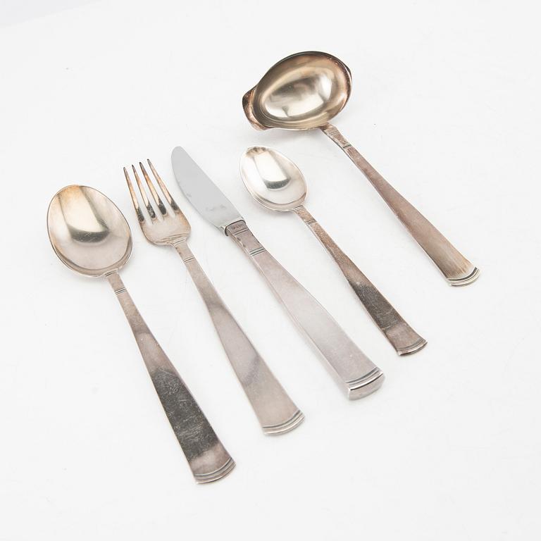 Jacob Ängman, cutlery 33 pcs. silver "Rosenholm" 1970s/80s.