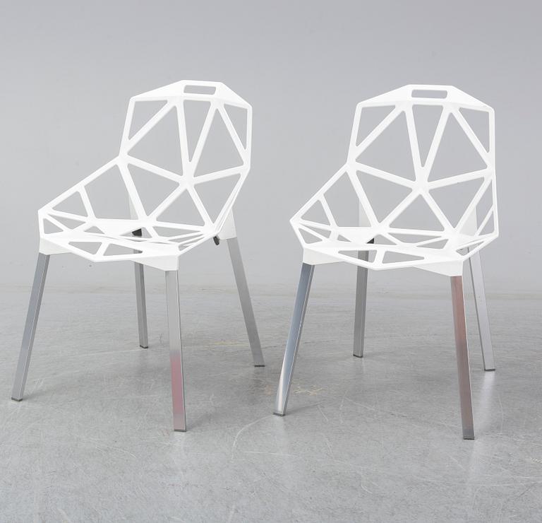 KONSTANTIN GRCIC, a pair of white aluminium "Chair one", Magis, Italien, 21st century.