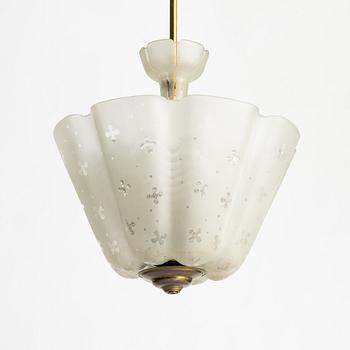 Ceiling lamp, Swedish Modern, Orrefors, 1940s.