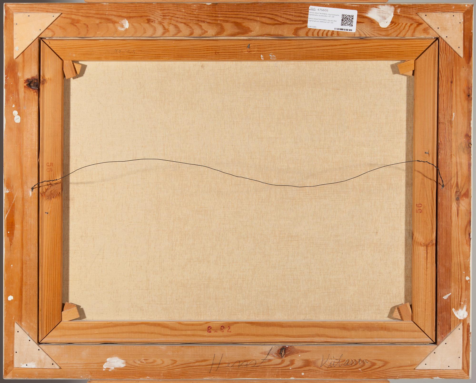 ORVO RAATIKAINEN, olja på duk, signerad och daterad -67.