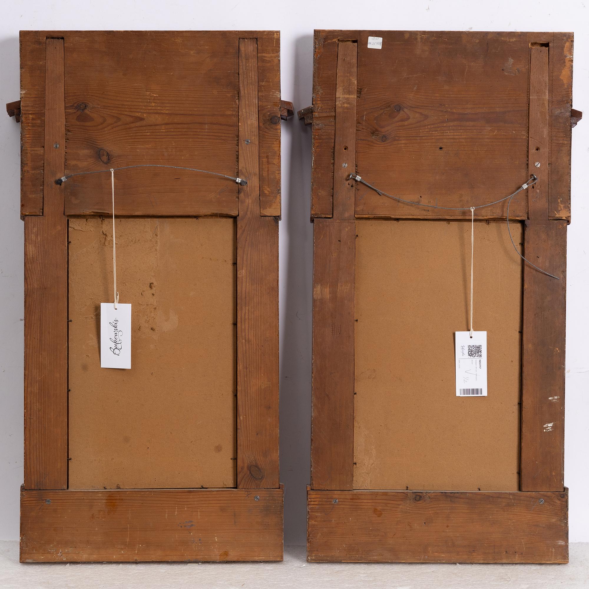 Mirrors, a pair, Empire style, circa 1900.