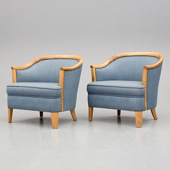 FÅTÖLJER, ett par, Swedish Modern, 1940-tal.