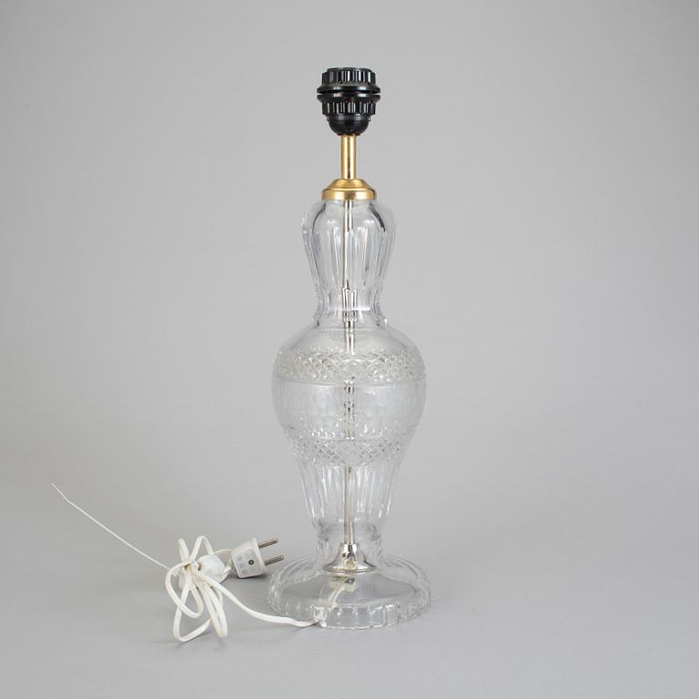 BORDSLAMPA, glas, "Bohemia" Cczechoslovakia, etikettmärkt, 1960-tal.