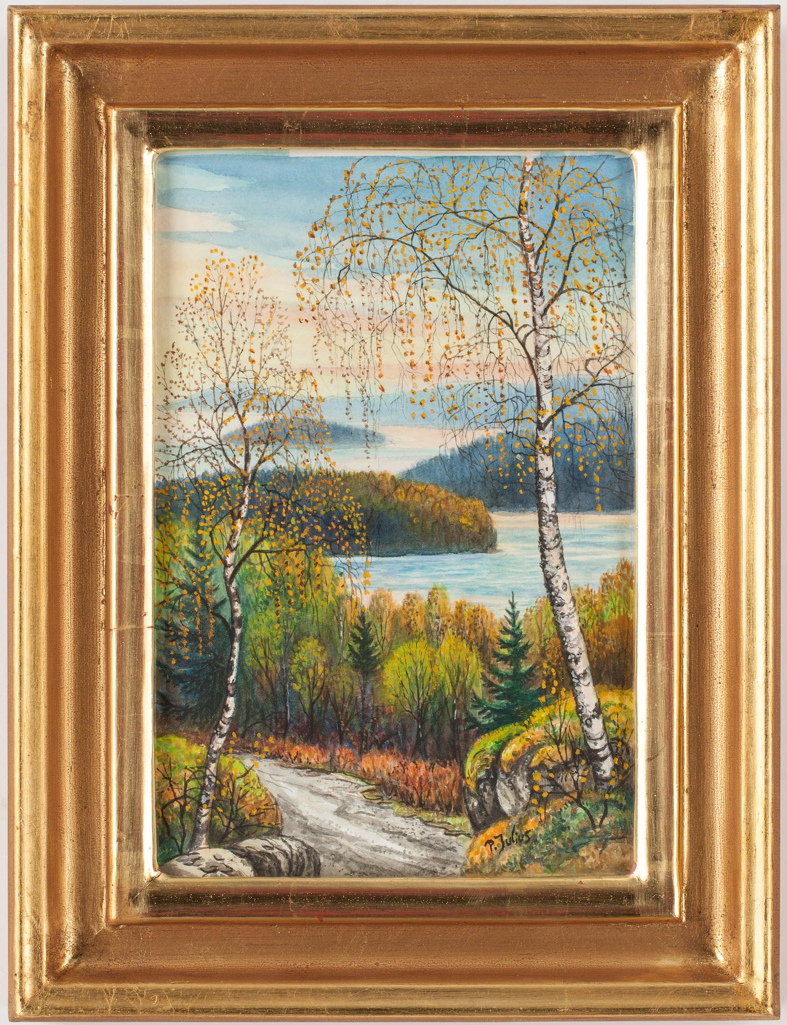PER JULIUS, akvarell, signerad.