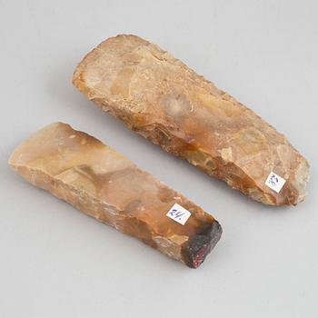 Two neolithic flint axes.