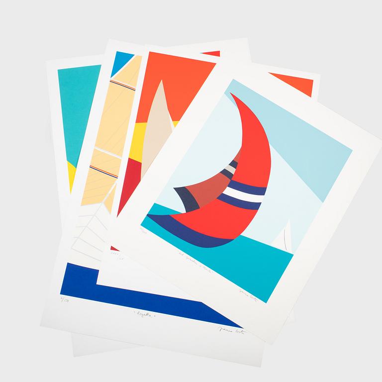 Franco Costa,  "Red spinnaker in Florida", "Newport's sunset", "Regatta", "Tailwind" (4).