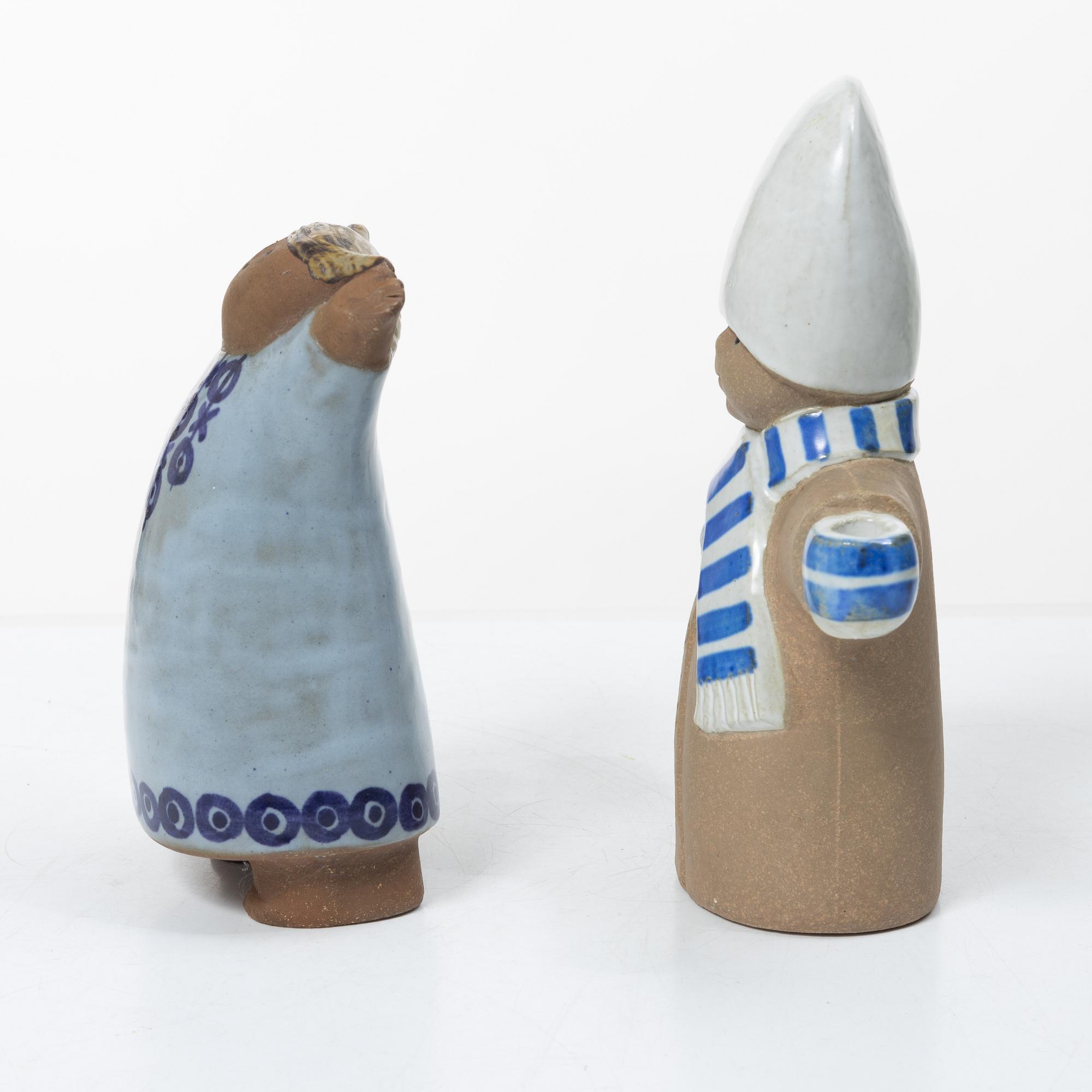 Lisa Larson, Two stoneware figurines, 'Susanna' and 'Julius', Gustavsberg.