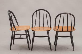 STOLAR, 3 st, "Fanett", Ilmari Tapiovaara, Edsbyverken, formgiven 1955.