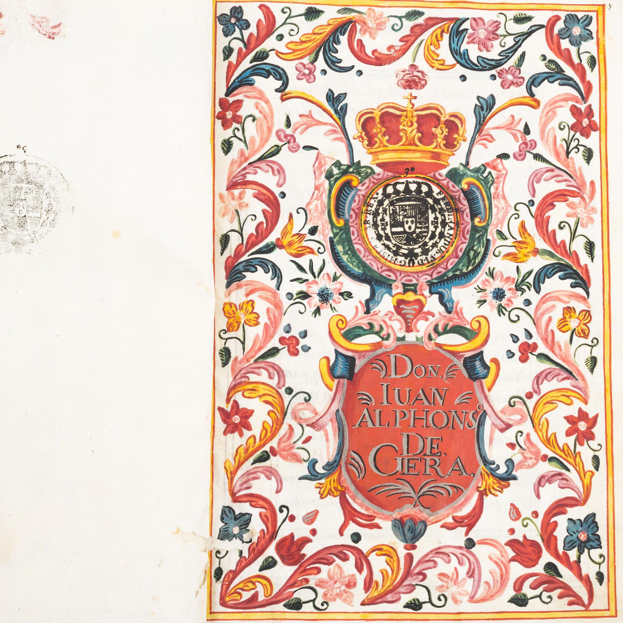 Spanish patent of nobility for the family Sanchez del Bellmont, issued 1742.