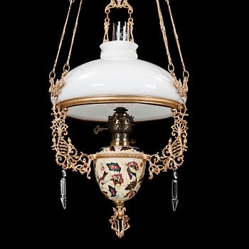 KRONA, fotogenlampa. Omkring 1900.