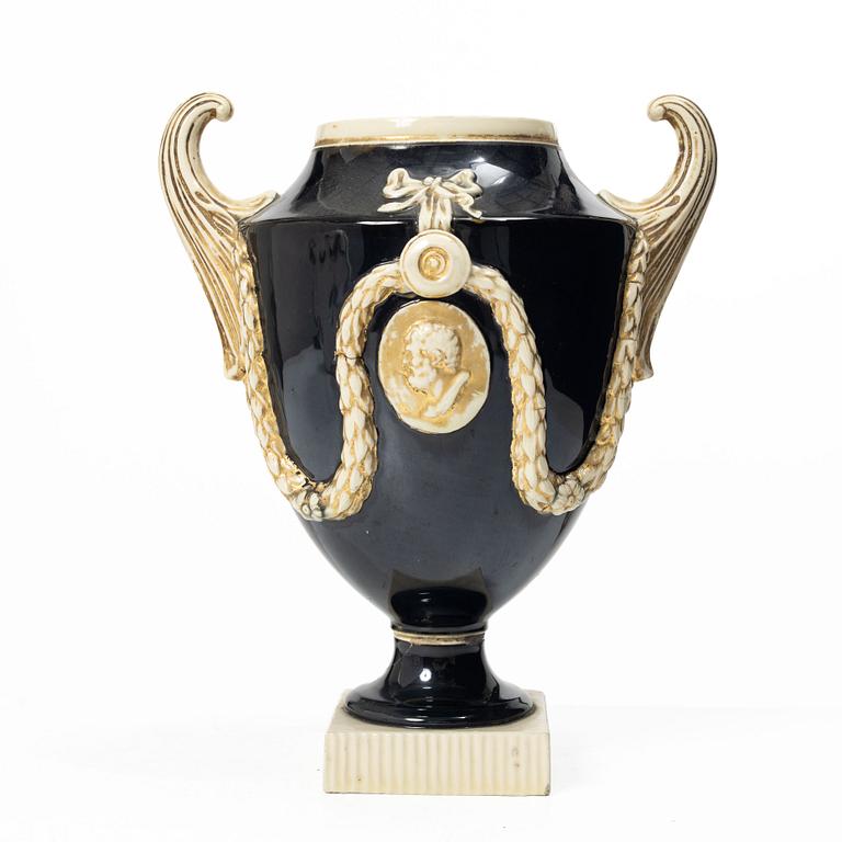 A faience vase, probably Marieberg, late 18th Century.