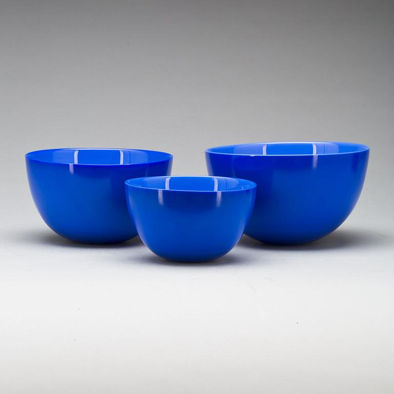 SKÅLAR, 3 st, glas, "Colora" Orrefors.
