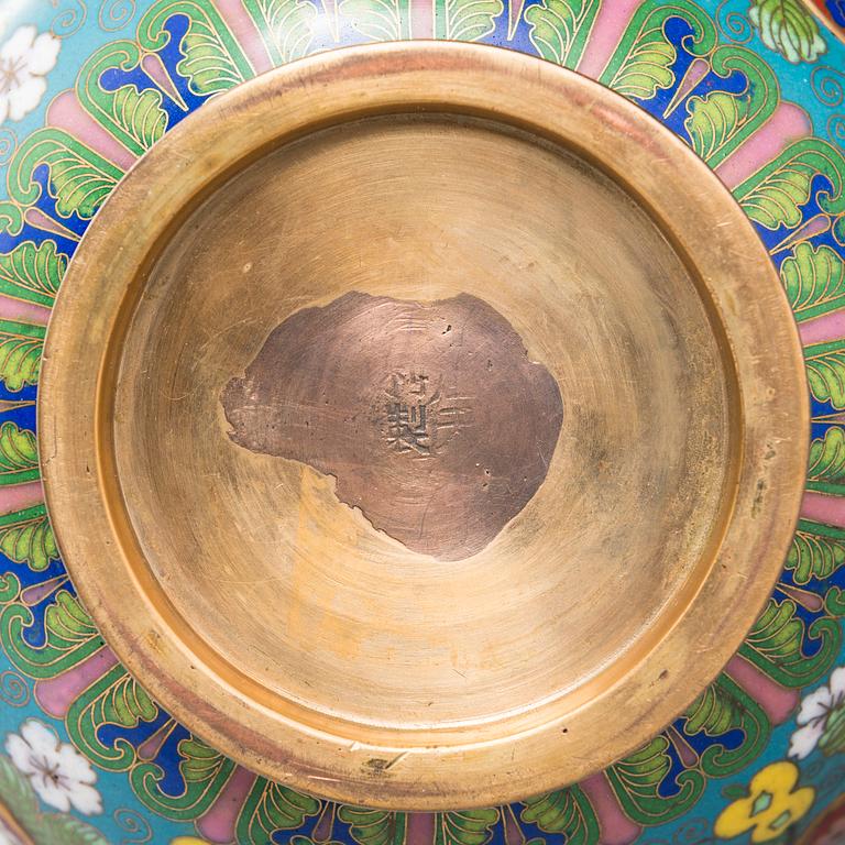 MALJAKKOPARI, cloisonné, Kiina, 1900-luku.