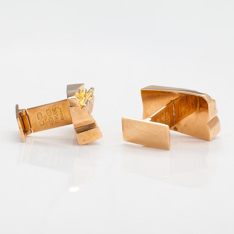 Björn Weckström, A pair of 14K gold cufflinks. Lapponia 1971.