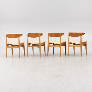 A set of four chairs, Scandinavia, 1950s/60s.