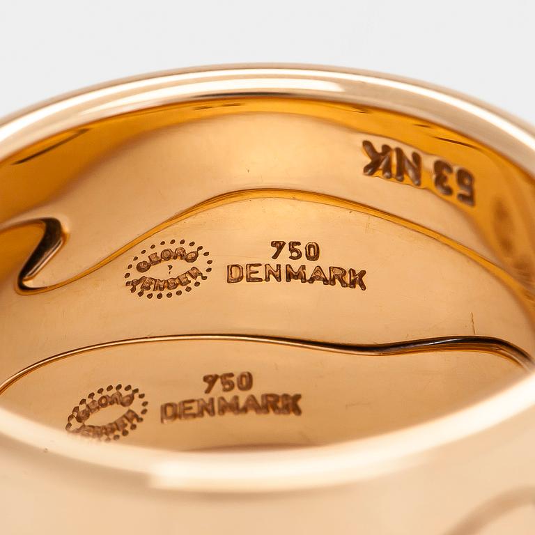 Georg Jensen, ring, "Fusion", 3 st, 18K roséguld med diamanter totalt ca 0.34 ct.