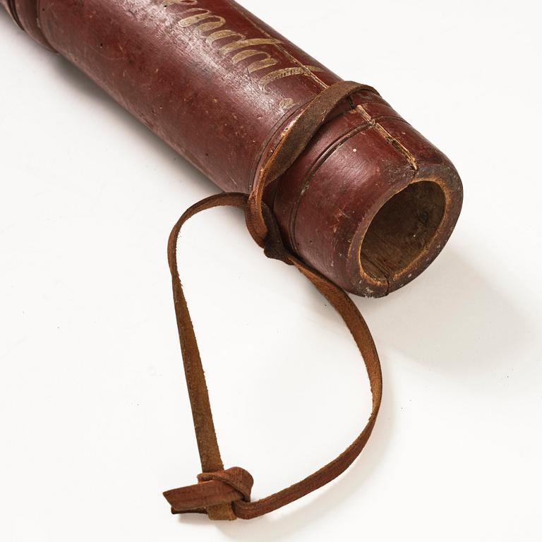 A Swedish stirrup pump , late 18th / early 19th century.