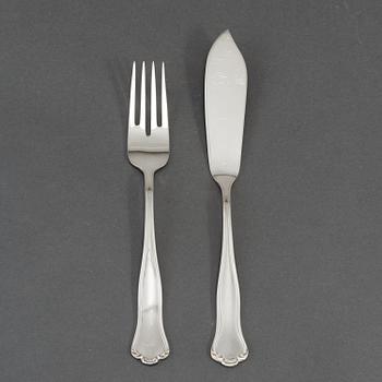 A silver 'Kungsholm' fish cutlery, GAB, Stockholm 1971 (36 pc).