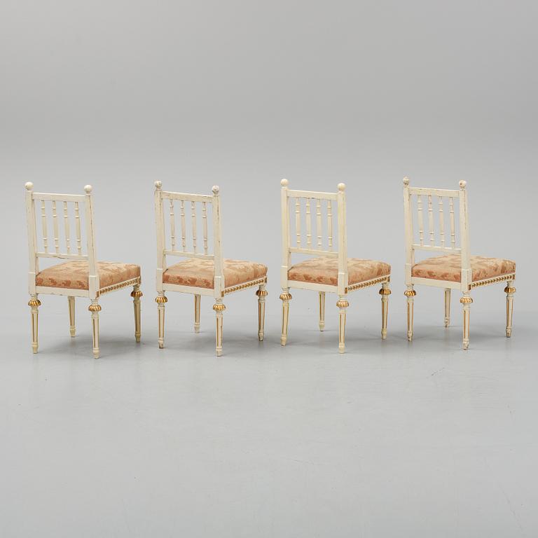 Stolar, 4 st, gustaviansk stil, 1800-talets andra hälft.