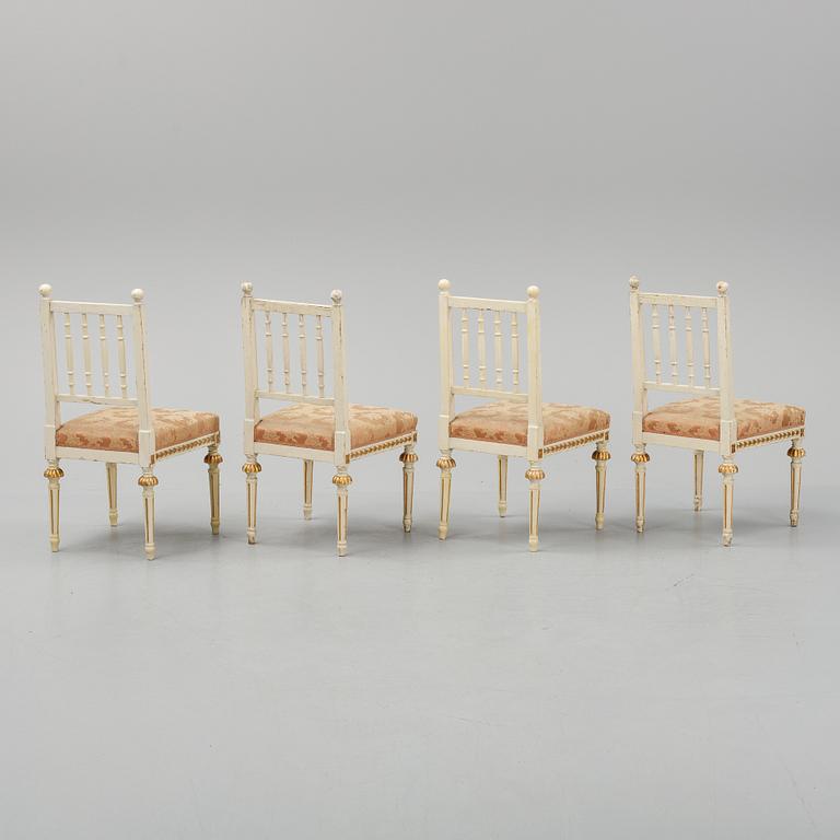 four gustavian style chairs from the second half of the 19th century.