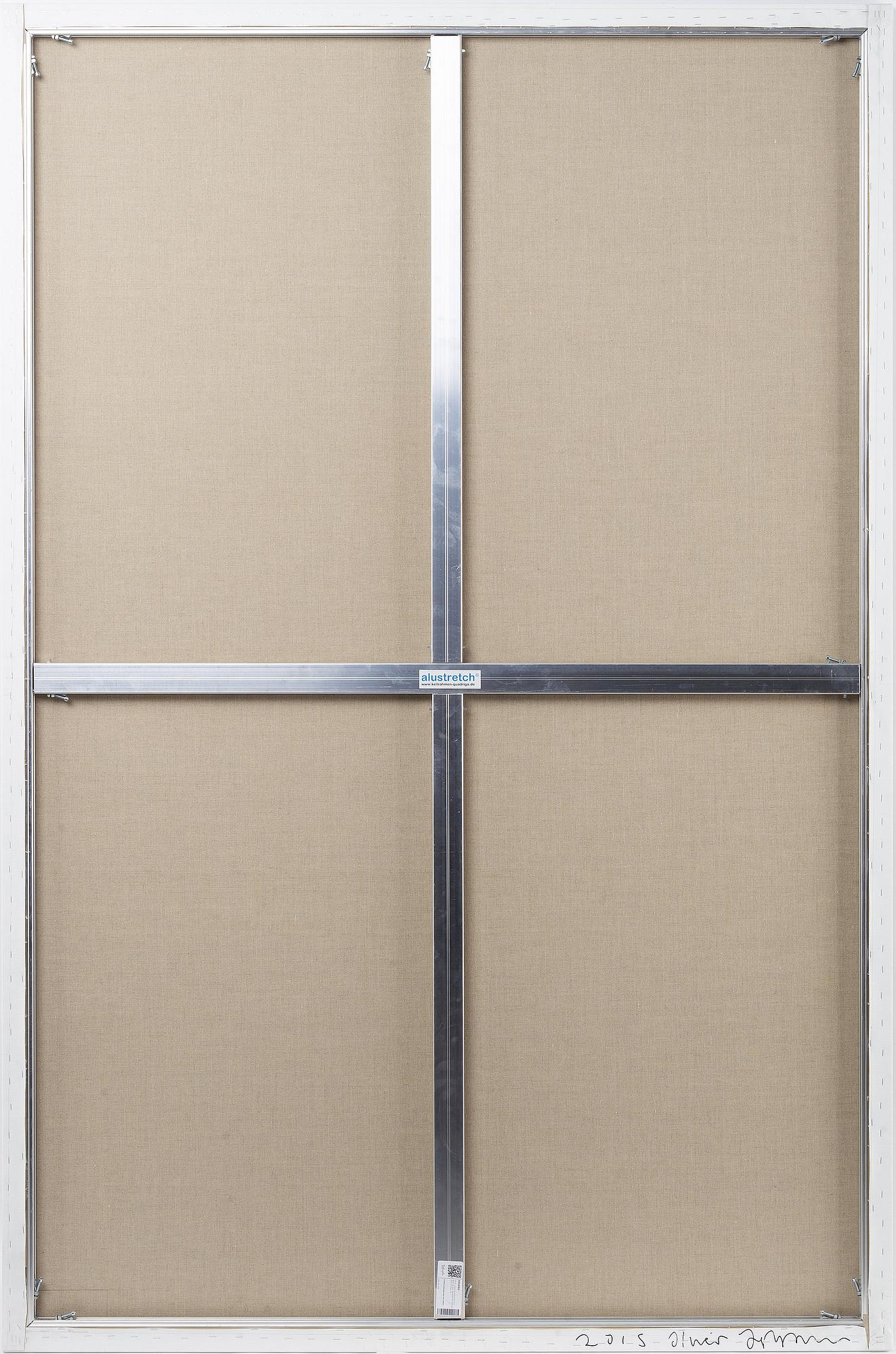 Oliver Osborne, silkscreen and acrylic on linen. Signead and dated 2015 on verso.