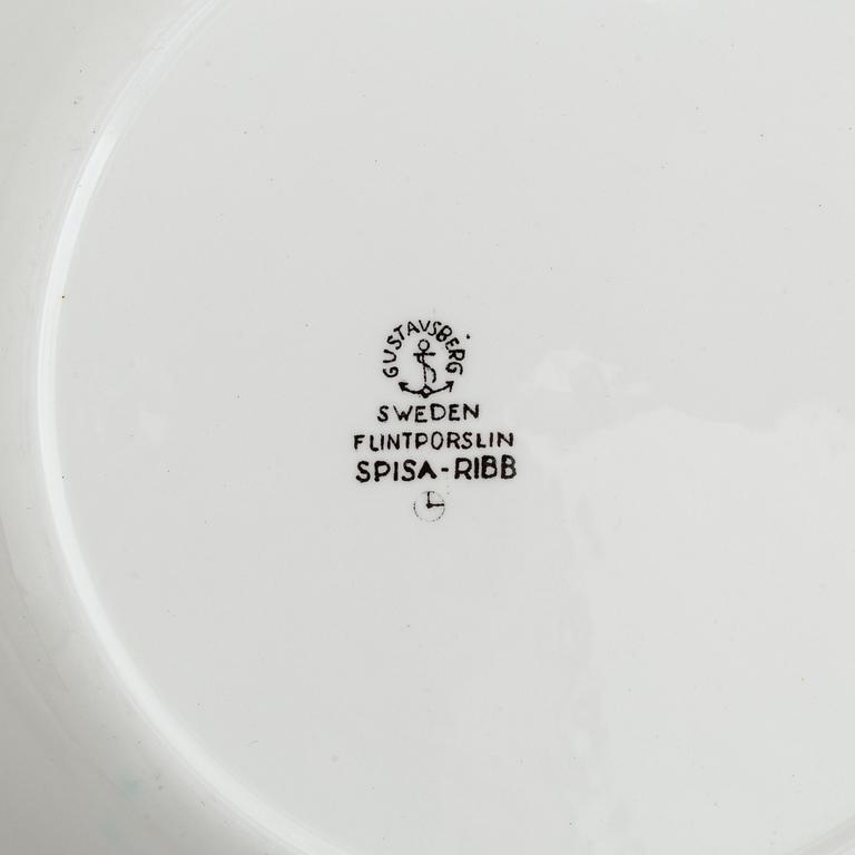 Stig Lindberg, ca 30 pieces "Spisa Ribb". Gustavsberg.