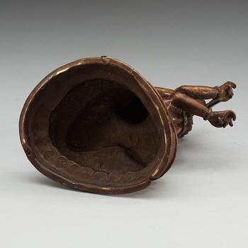 SHIVA, kopparlegering. Brahma/Mahadera, sannolikt Indien/Nepal, sent 1800-tal.
