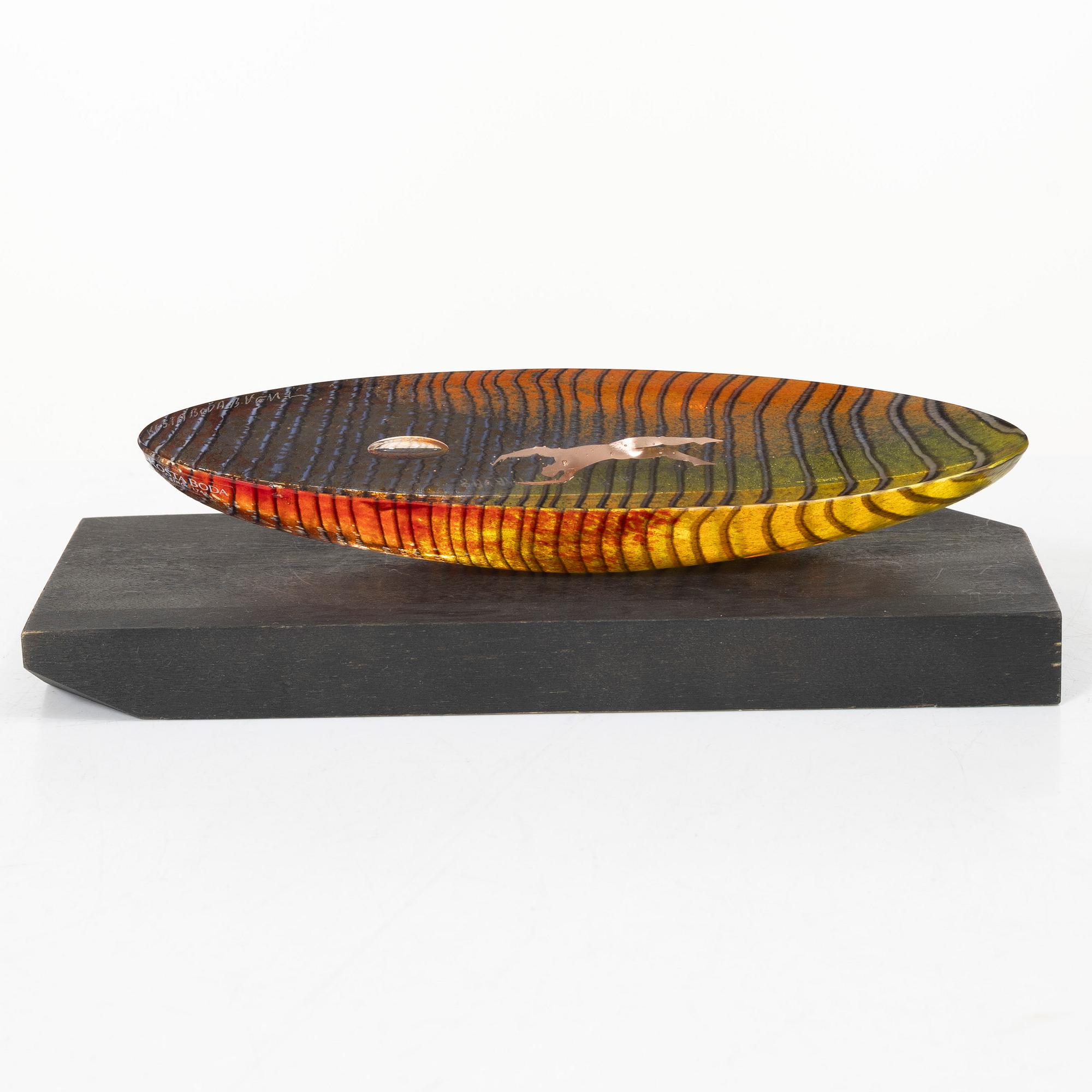 Bertil Vallien, a numbered glass sculpture, Kosta Boda, Sweden.