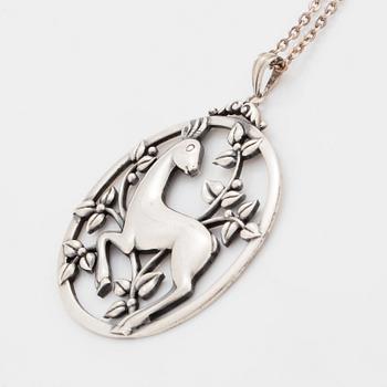 Gustaf Dahlgren & Co, silver pendant, with chain.