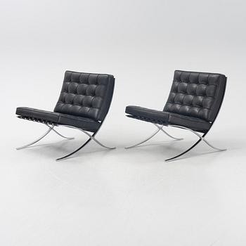 Ludwig Mies van der Rohe, fåtöljer, ett par, "Barcelona", Knoll.