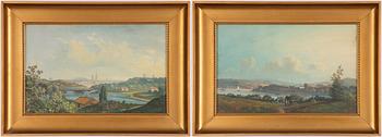 Svensk konstnär, 1800-tal, Vy mot Stockholm/I Stockholms utkanter, ett par.