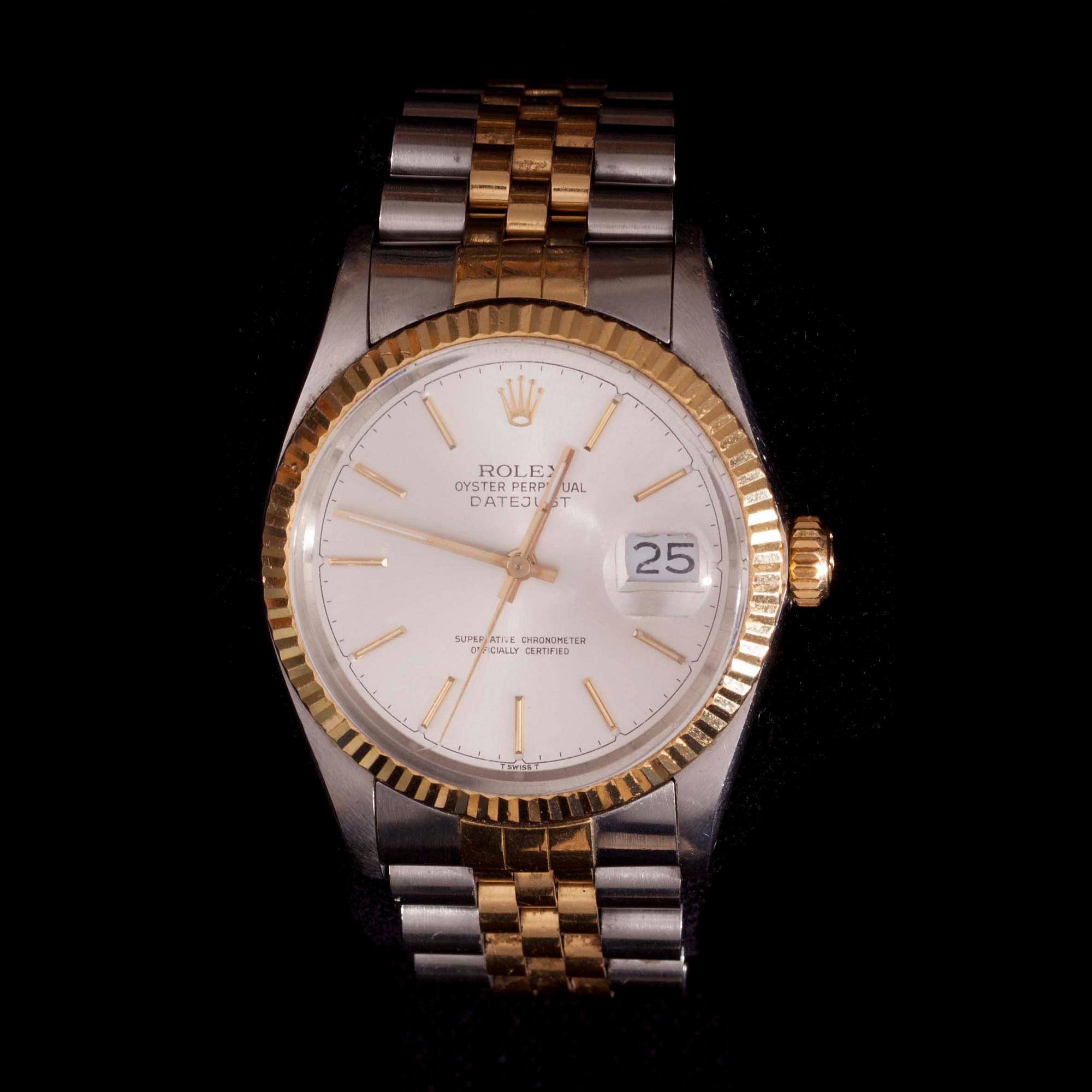 ARMBANDSUR, herr, Rolex Oyster Perpetual Datejust. Guld/stål. 1900-talets.