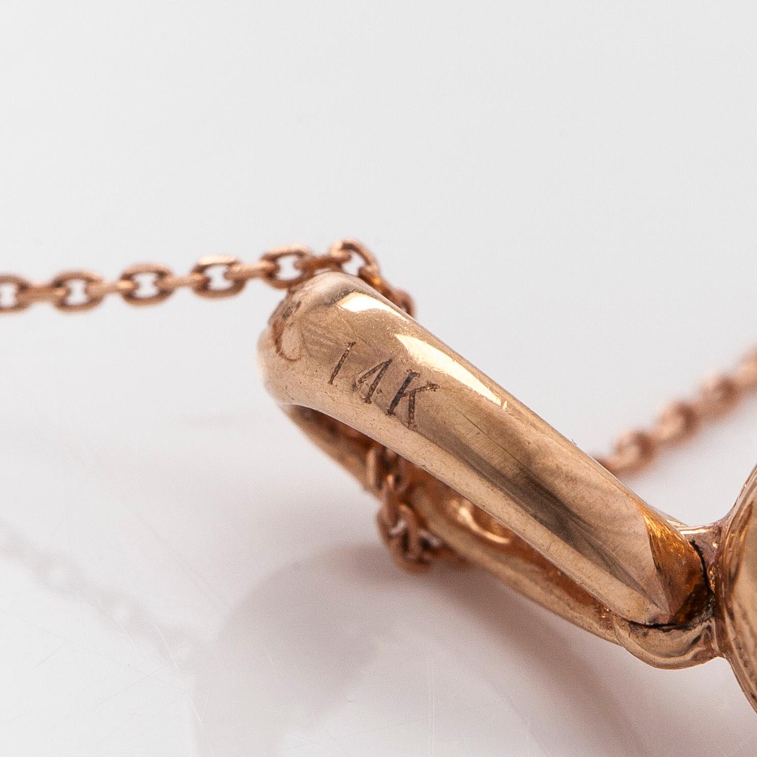 Halsband, 14K roséguld, ametist och diamanter.